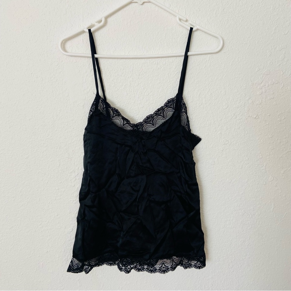 Black 100% Silk and Lace Cami